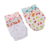 WATIIFUFU Pañales Reutilizables para Ñiño con Botones a Presión, 6 Pantalones de Entrenamiento Talla Recién Nacido con Estampados Divertidos, Lavables y Absorbentes, Ropa Interior