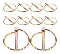 WATIIFUFU Pasadores de Seguridad con Anilla Galvanizados 6X45 MM 10 Unidades Pasadores para Tractores Agrícolas y Camiones Accesorios Resistentes para Cortacéspedes y Remolques Piezas