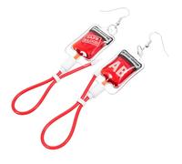 WATIIFUFU Pendientes Colgantes Creativos para Mujer, Accesorio de Fiesta de Halloween, Diseño Realista, Par Único, Estilo Llamativo y Moderno, Tamaño Mini, Color Rojo Sangre