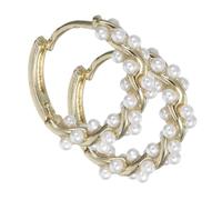 WATIIFUFU Pendientes de Aro de Perla para Mujer Dorados, Pendientes de Perlas Irregulares Diseño de Enredaderas, Accesorios Elegantes para Uso Diario y Eventos,