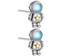 WATIIFUFU Pendientes de Astronauta para Mujer y Niña, Pequeños y Ligeros, Diseño Espacial en Acero Inoxidable, Joyería Estética y Colgante Adecuado para Uso Diario y Ocasiones Obsequios