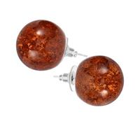 WATIIFUFU Pendientes de Bola de Resina Roja 20 Mm para Mujer, Pendientes Únicos de Joyería de Moda Vintage, Ligeros y Cómodos para Uso Diario y Fiesta, Estilo Minimalista y Moderno