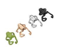 WATIIFUFU Pendientes de Clip sin Perforación de Rana Vintage de Cobre para Mujer, Estilo Retro Punk Minimalista, Pack de 4 Piezas para Moda Casual y Fiestas
