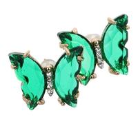 WATIIFUFU Pendientes De Cristal Transparentes y Pequeños, Pendientes De Botón Con Diseño De Insecto, Joyería Minimalista Para Mujer, Accesorios Delicados Para Boda y Uso Diario, Color Verde