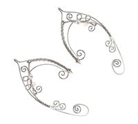 WATIIFUFU Pendientes Ear Cuff sin Perforación para Mujer, Clip Oreja en Forma de Hada, Diseño Vintage Curvilíneo, Par de Accesorios de Joyería Hechos a Mano para Orejas, Uso Cómodo