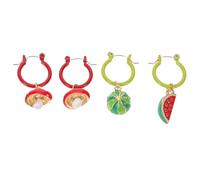WATIIFUFU Pendientes Gota Agua Sandía y Seta Ligeros para Mujer Diseño Único Verano Fiestas y Vacaciones Joyería Colgante Pequeña