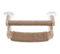WATIIFUFU Percha para Pájaros Sujeción de Ventosa de Dos Capas Cordón de Yuta y Madera para Baño y Ejercicio de Periquitos y Loros