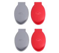 WATIIFUFU Pinzas de Silicona 4 Piezas (2 Gris 2 Rojo) para Abrir Ostras y Mariscos Herramienta Manual Confiable para Cocina, Apta para Ostras Pequeñas y Grandes, Menaje de Cocina