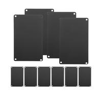 WATIIFUFU Placas de Aluminio Negras Oxidadas 100X70 MM 4 Orificios 10 Unidades para Bricolaje Placas en Blanco para Letreros de Puerta y Grabado Accesorio Resistente para Uso Interior y