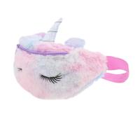 WATIIFUFU Riñonera Unicornio De Peluche para Niño Niña Bolsa De Cintura y Hombro Color Violeta para Almacenar Snacks y Objetos Pequeños