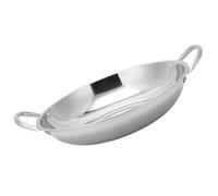 WATIIFUFU Sartén Plana de Acero Inoxidable 22 CM para Olla Seca Olla Caliente Doméstica Utensilio de Cocina Resistente a Altas Temperaturas y Fácil Limpieza