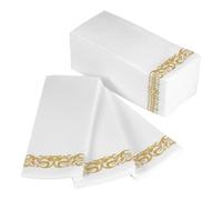 WATIIFUFU Servilletas de Cena Desechables Doradas de Papel, 100 Unidades, Gruesas y Plegadas, para Bodas y Fiestas Elegantes y Profesionales