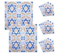 WATIIFUFU Servilletas Desechables con Diseño Estrella de David para Hanukkah, Papel y Resistente, 20 Unidades para Fiestas y Celebraciones Judías, Suministros para Mesa y Bebida