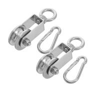 WATIIFUFU Sistema de Polea de Acero Inoxidable con Doble Rodamiento Rueda de para Cable de Acero Carro para Cuerda para Elevación Industrial y Gimnasio