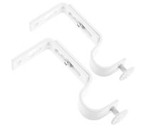 WATIIFUFU Soporte Fácil de Instalar de Hierro Vintage de Barra de Cortina Blanco para Barras de 18 a 22 Mm, Paquete de 2 Piezas, Adecuado para Fijación de Cortinas
