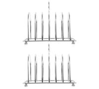 WATIIFUFU Soporte para Tostadas de Acero Inoxidable 2 Piezas, Rejilla para Pan de Escritorio Reutilizable, Expositor Compacto para Rebanadas, Accesorio de Cocina Práctico y Moderno