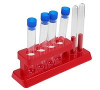 WATIIFUFU Soporte para Tubos 2 Postes para 6 y de 4 Agujeros Adecuado Prueba de Plástico Rojo con Capacidad Almacenamiento Organizado para Pruebas de Química