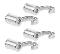 WATIIFUFU Soportes para Barra de Armario Instalación Taladro de Aleación de Aluminio Plata, 4 Piezas, Diseño Simple, Capacidad de Carga Fuerte para Dormitorio y Sala