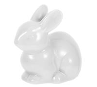 WATIIFUFU Tapas de Cerámica para Pernos de Inodoro 2 Piezas Decorativas Diseño de Conejo Blanco 8x5x7 Cm para Accesorios de Baño y Decoración del Hogar