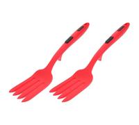 WATIIFUFU Tenedor de Cocina de Silicona Rojo, Resistente al Calor y Cómodo al Tacto, Pack de 2 Piezas para Cocinar Pasta y Fideos Fácilmente