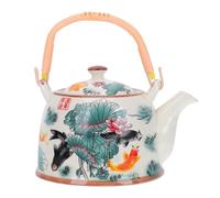 WATIIFUFU Tetera de Porcelana Vintage Resistente al Calor Mango Aislante Tetera de Cerámica para Agua Fría y Caliente Jarra Grande para Salón de Té y Reuniones Familiares