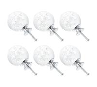 WATIIFUFU Tiradores de Gabinete de Cristal Transparente 40 Mm, 6 Piezas, Pomos Redondos Decorativos para Muebles y Armarios, Perillas para Cajones Base de Aleación de Zinc, Uso Doméstico