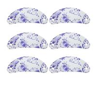 WATIIFUFU Tiradores para Gabinetes de Cocina 6 Piezas, Tirador de Cajón en Forma de Concha de Hierro, Color Azul Porcelana, Tamaño Medio, Tiradores Vintage para Armarios y Muebles de Hogar