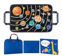 WATINC Busy Board Tabla de fieltro para viajes espaciales juguete portátil juguete educativo de Montessori para niños pequeños reutilizable fácil de llevar regalo de cumpleaños infantil