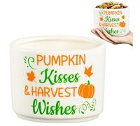 WATINC Mini cuenco de cerámica para dulces de otoño y otoño, decoración de bandeja escalonada, hojas de arce de calabaza, dulces, decoración de estante de mesa, detalles de deseos de cosecha de granja