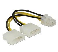 Watio Wave Cable - molex 2x5.25 a 6 pines pci-e, 15 cm, ideal para alimentación de tarjetas gráficas, flexible y eficiente en transferencia de energía.