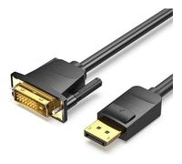 Watio Wave Convertidor - conversor DisplayPort a DVI, 1.5 m, conexiones maleadas, soporte de video digital, color negro. *