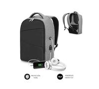 Watio Wave Mochila - mochila antirrobo de 16'', gris, con múltiples compartimentos, material resistente y cierre seguro. Ideal para protección y almacenamiento.* #*