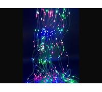 WatioWave Cascada LED 2m, 10 hilos, color plata, RGB; ideal para decorar eventos, ambientes festivos y crear atmósferas relajantes.