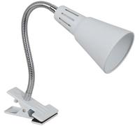 WatioWave Flexo con pinza, color blanco, 1xE14, ideal para lectura, trabajo en escritorio y ambientación de espacios.