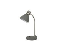 WatioWave Flexo sobremesa gris 1xE27, diseño moderno, ideal para iluminación de escritorio, lectura y trabajo en entornos laborales o domésticos.