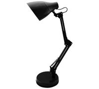 WatioWave Flexo sobremesa negro, 20W, diseño tradicional, ideal para iluminación de escritorio y lectura.