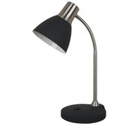 WatioWave Flexo sobremesa negro, base E27, 1 bombilla, ideal para iluminar espacios de trabajo y lectura.