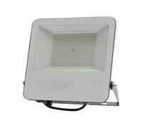 WatioWave Foco - proyector de 100W con chip Led, cable de 1 metro, luz fría (6500K), carcasa negra y cristal gris esmerilado.