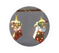 WatioWave Guirnalda de calcetines navideños LED a pilas de 1,35m, ideal para decoración festiva y ambientación navideña.