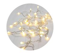 WatioWave Guirnalda de luces LED de cadena 1,9m IP20 en color plata, ideal para decoraciones festivas y ambientes acogedores.