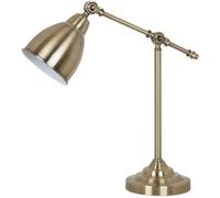 WatioWave Lámpara Flexo E27 Bronce con cable e interruptor, metal, Ø140x175x535 mm - Ideal para iluminación de escritorio y lectura.