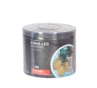 WatioWave Luces LED Piñas Doradas 2700-3000K, 1,95m, decorativas para interiores y exteriores, ideales para fiestas y ambientación.