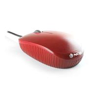 watiowave Raton óptico con Cable 1000 dpi, Rueda, tamaño estándar, Color Rojo; Ideal para Uso Diario y Gaming.