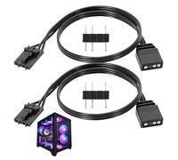 Watlikeup Cable de conversión ARGB de 25 cm, 5 V, 3 pines, 2 conectores adaptadores RGB de 4 pines a ARGB de 3 pines, cable de conversión hembra ARG para adaptador de controlador Corsair QL LL120 ICUE