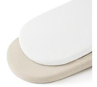 Watproofit Sábana bajera ajustable de algodón de muselina, 80 x 40 cm, funda de colchón para cochecito y moisés, 2 unidades para moisés y cuna (blanco + albaricoque)