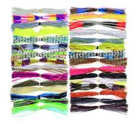 Watreketal 30 paquetes de falda de seda de calamar, anzuelos de zumbido, falda de calamar, materiales para atar moscas, accesorios de pesca, señuelos de simulación de criaturas