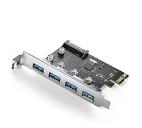 Watreketal Adaptador de expansión PCIE de tarjeta PCI-Express de 4 puertos USB 3.0, 3 controladores, extensor USB3, adaptador de tarjeta de expansión para PC