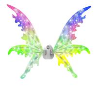 Watreketal Ala de mariposa eléctrica para niña, disfraz de princesa voladora con LED, disfraz de alas de hadas para niños, escuela, baile, juego, accesorio de fiesta, ala de hadas ligera