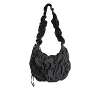 Watreketal Bolso cruzado de gran capacidad para mujer, plisado, nubes, color sólido, hombro de compras para todos los días, hombro de color sólido, gran capacidad, nube para viajes, Black, One Size