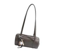 Watreketal Bolso de hombro cilíndrico de cuero suave vintage para mujer, bolso cruzado de moda de invierno 2025, bolso cruzado de piel sintética para las axilas, bolso retro, Gray, One Size